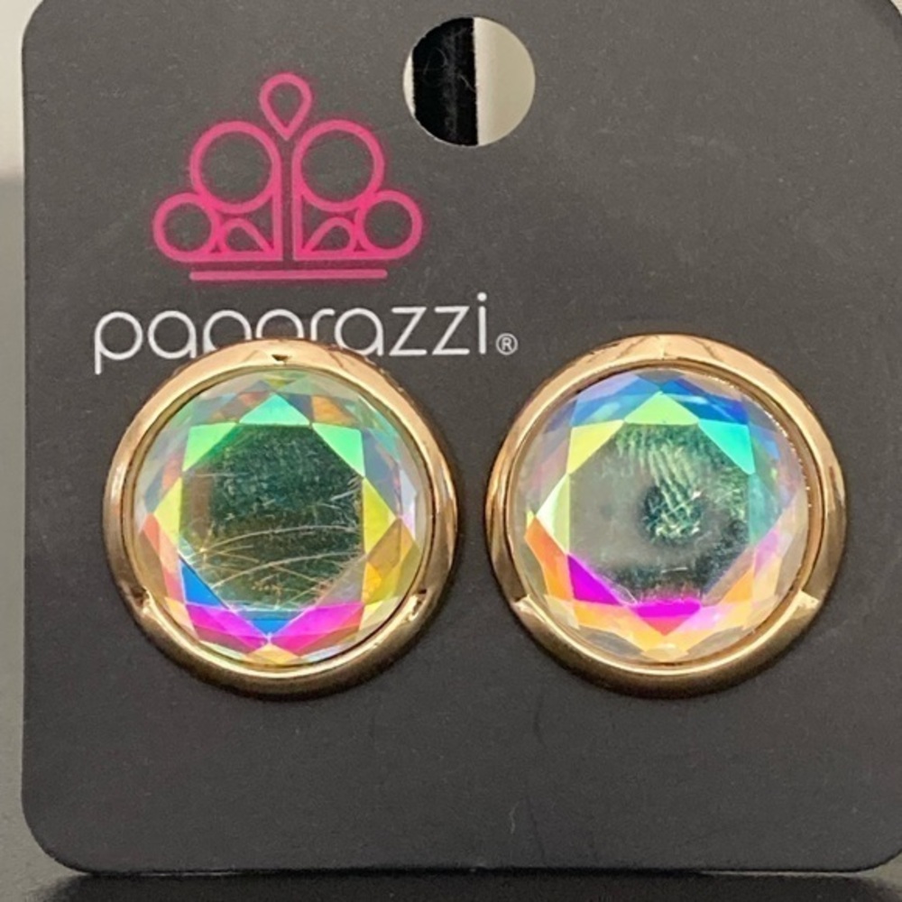 Paparazzi golden and rainbow earrings